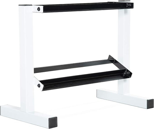 Cap 24-Inch Dumbbell Storage Rack for Home Gym, 2-Tier Heavy-Duty Weight Rack for Hex Dumbbells, Space-Saving Steel Free Weight Organizer Stand, Holds 5lb - 25lb Pairs