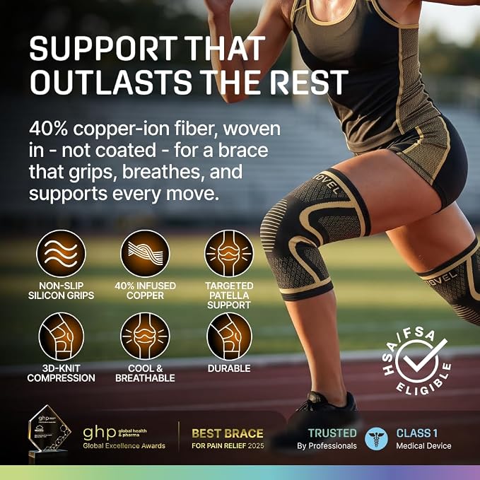 Modvel Compression Knee Brace for Women & Men - 2 Pack Knee Brace for Women Running Knee Pain, Knee Support Compression Sleeve, Workout Sports Knee Braces for Meniscus Tear ACL & Arthritis Pain Relief