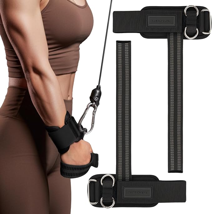 M MANUEKLEAR Wrist Straps for Weightlifting, Gym Lifting Straps with D Rings for Cable Machine,Weight Lifting Wrist Wraps for Men Women