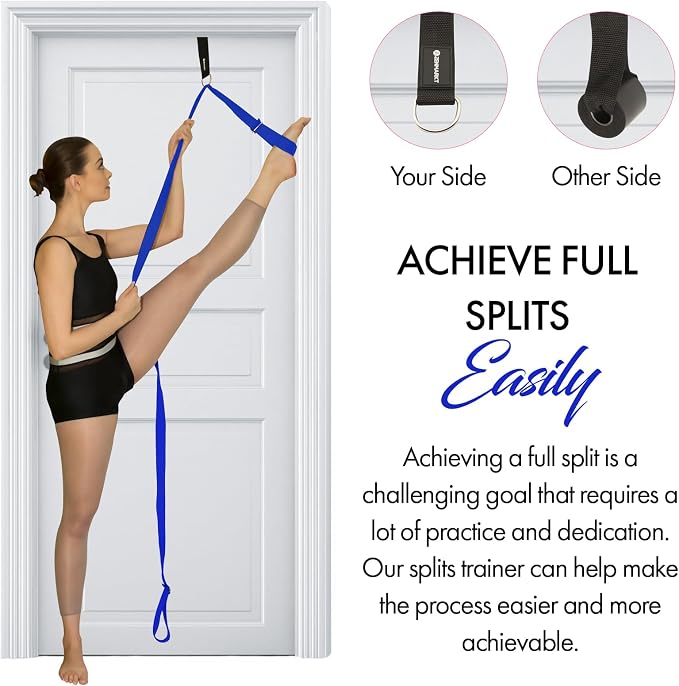 Stretching Strap with Door Anchor for Splits and Flexibility Training | Improve Leg Flexibility at Home, Ideal for Ballet, Dance, Cheerleading, Yoga, Pole Dance and Gymnastics