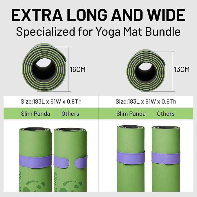 Yoga Mat Strap Slap Band, One Snap Keeps Mats Tightly Rolled, Heavy-Duty Clasp Fits Most Size Mats(24" L X 2" W)