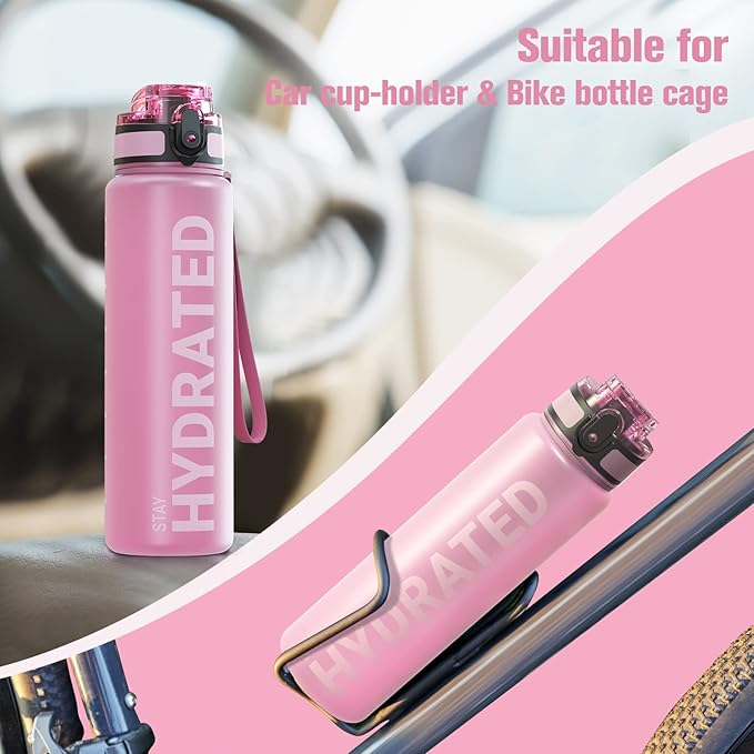 Sahara Sailor Water Bottle 25oz, Tritan Sports Bottle with Time Marker | Bpa Free, Leakproof Wide Mouth With Fast Flow Lid And Cleaning Brush, For Gym School Office Travel, 1 Count