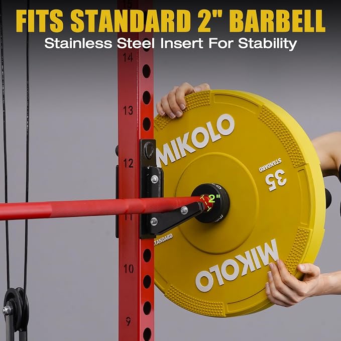 Mikolo Olympic Bumper Plates Set, 100% High-Density Low-Bounce Rubber Weight Plates with Steel Inserts, IWF Color-Coded Quiet Barbell Plates for Deadlifts, Squats & Home Gym Strength Training (Weights: 45 * 2-230LB)