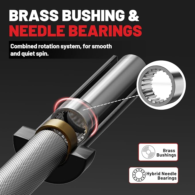 PAPABABE 4ft/5ft/6ft/6.5ft Barbell 2" Short Barbell for Strength Training | 4ft/5ft/6ft/6.5ft Straight Barbell, Womens Olympic Bar with Moderate Knurling for Squats Curls Deadlifts, Weightlifting