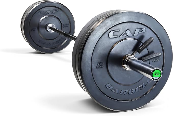 CAP Barbell Olympic Weight Set with 7ft Barbell & Bumper Plates | 160-370 lbs | Multiple Options