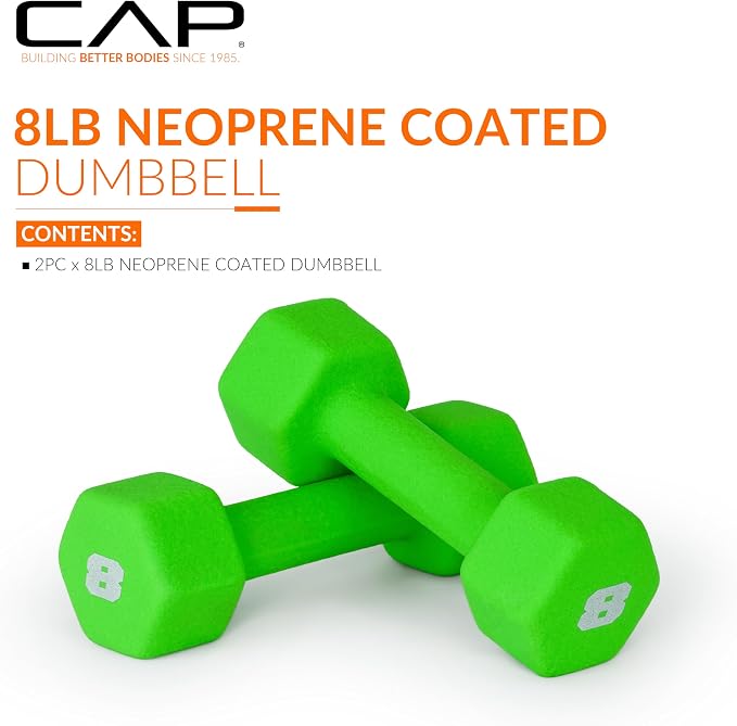 CAP Barbell Neoprene Dumbbell Weights Pairs & Sets | Color Series
