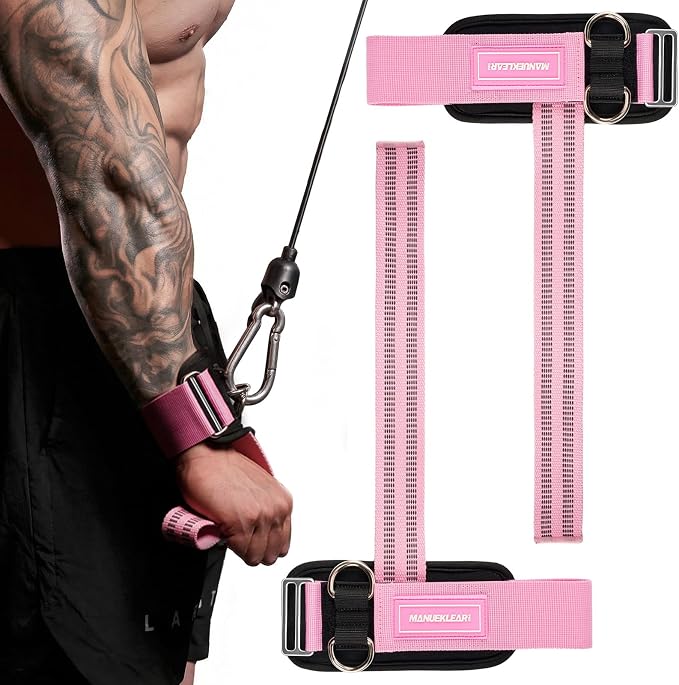 M MANUEKLEAR Wrist Straps for Weightlifting, Gym Lifting Straps with D Rings for Cable Machine,Weight Lifting Wrist Wraps for Men Women