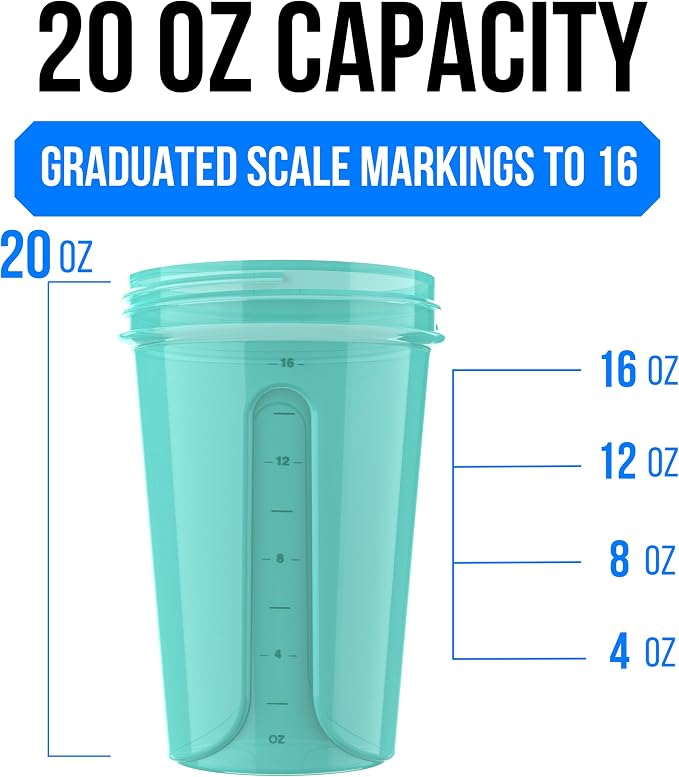 VELOMIX 2 Pack 20oz Protein Shaker Bottle for Protein Mixes, Pink/Turquoise | 2x Wire Whisk, Leak Proof Shaker Cups for Protein Shakes, Stackable, Dishwasher safe, BPA free, Pre Workout and Gym ready