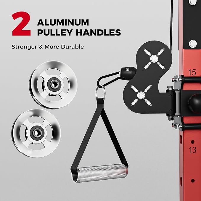 RitFit M1 Pro Smith Machine with Weight Stack Package Power Cage Home Gym | Dual Cables, Barbell & Handles, Cable Crossover, ALL-in-1 Home Gym, 1850LBS Capacity