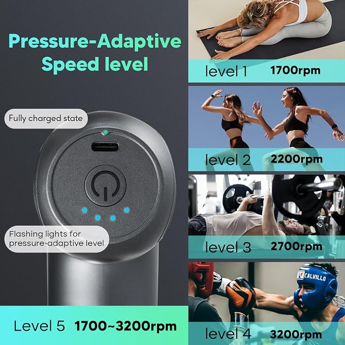 arboleaf Mini Massage Gun Deep Tissue Percussion for Back Pain, with Case | deep tissue percussion, back pain relief, includes travel case, portable handheld, ultra-quiet