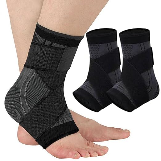 Youth Ankle Support Sleeve with Arch Support, Heel & Growth Plate Stabilizer Sleeve, Breathable Compression Brace for Sports Activities (Black, M)