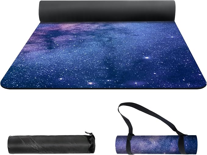 nuveti Yoga Mat Print Extra Thick TPE Non Slip Fitness Exercise Mat with Carrying Bag,72"x24" Extra Thick 6MM Exercise & Workout Mat for Yoga, Pilates Fitness and Floor Exercises