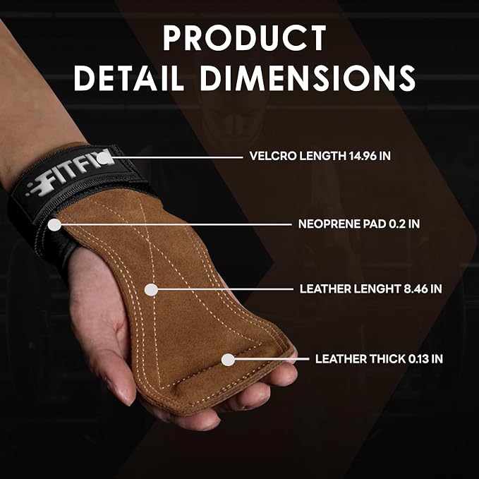 Weight Lifting Wrist Strap, Double Leather Weightlifting Wrist Straps for Gym Strength Training, Neoprene Padded Wrist Wraps - for Men & Women (Pair)