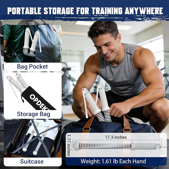 Weighted Ropeless Battle Rope for Home Gym, with Grip Strengthener & Poster | Portable Cordless Battle Rope with Storage Bag for HIIT, Strength, High Calorie Burn & Quiet Cardio Training Men & Women(2PC)
