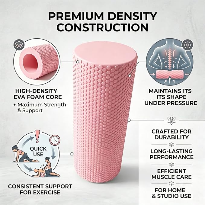 EVA Soft Dot Foam Roller for Exercise, Soft Density Foam Roller for Beginners, Textured Deep Tissue Massager for Yoga, Pilates, Back Muscle Massage & Balance Training， 1Pc-M-Purple