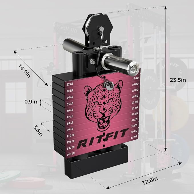 RitFit M1 Pro Smith Machine Cable Crossover Power Cage Home Gym