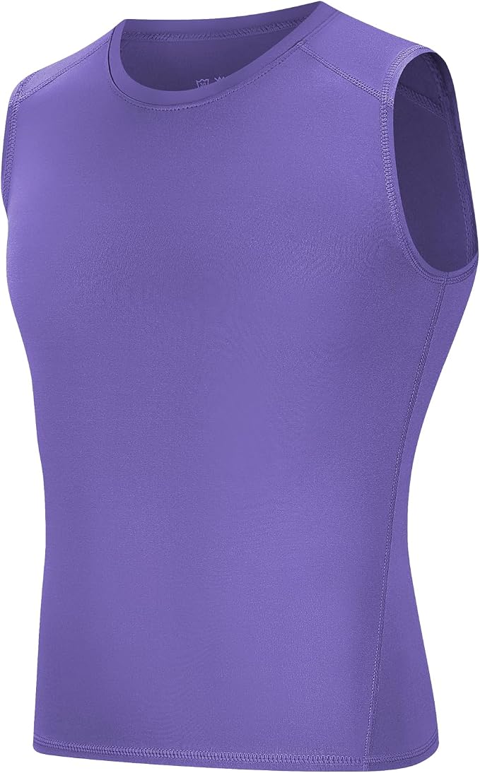 Youth Boys Sleeveless Compression Shirt Basketball Football Undershirt Quick Dry Kids Athletic Tank Tops for Workout