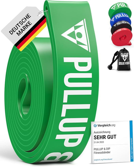 Pullup & DIP Fitness Bands, Resistance Bands with Bag, Door Anchor (with Sets) and Exercise Guide - Single & in Value Set, Pull-Up Band Fitness Band for Calisthenics