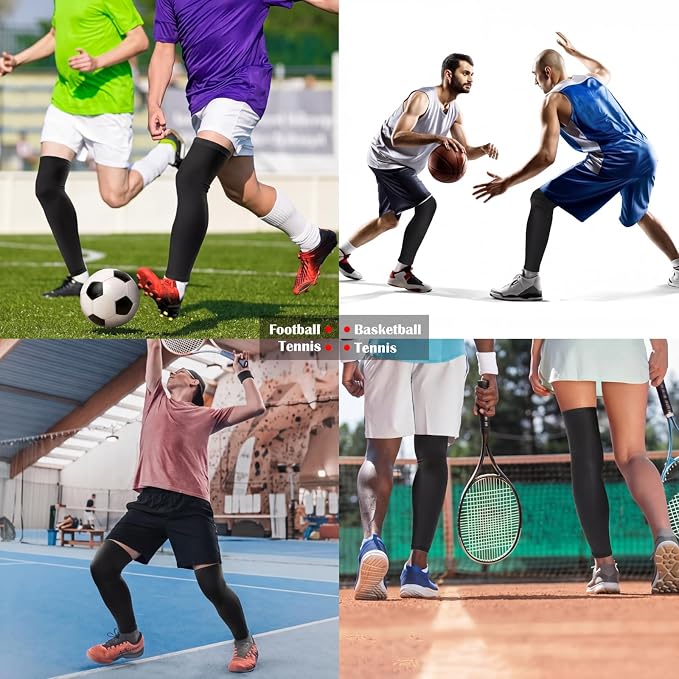Tatuo Leg Sleeves Compression Long Knee Sleeve UV Protect for Men Women Sport Basketball Football