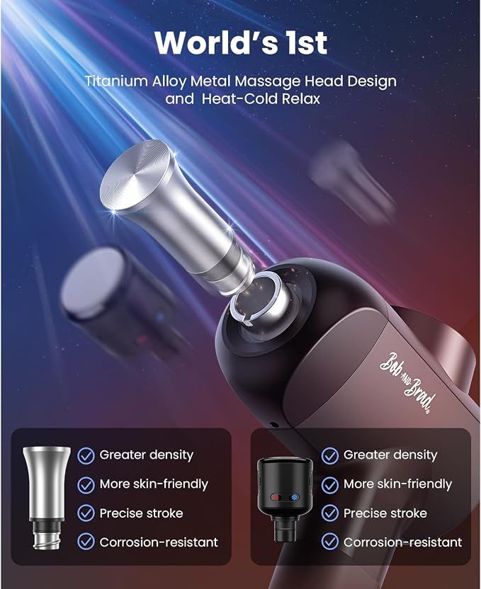 BOB AND BRAD X6 Pro Max Massage Gun with Heat and Cold, FSA Eligible HSA | Deep Tissue Percussion Massager Gun for Athletes, Metal Head & 5 Speeds, Handheld Muscle Massager for Body & Back Pain Relief