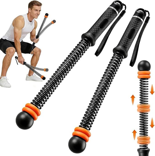 2PCS Weighted Cordless Battle Ropes - Heavy Duty Portable Wireless Workout Equipment for Home Gym, HIIT, Strength & Low-Impact Cardio Training for Men & Women, with Non-Slip Grips