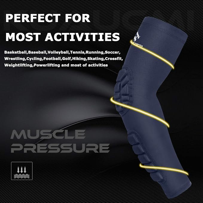 2PCS Padded Elbow Forearm Sleeves Compression Arm Protective Support