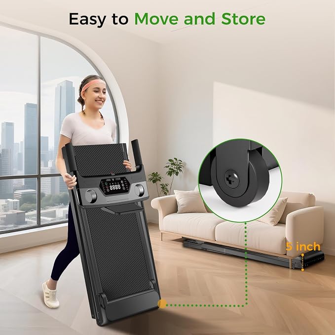 Foldable Treadmill for Home, 3-in-1 Walking Pad with Incline Handle Bar, 300LBS Capacity, 3.0HP Quiet Brushless, Small Treadmills for Small Spaces FutureGlide