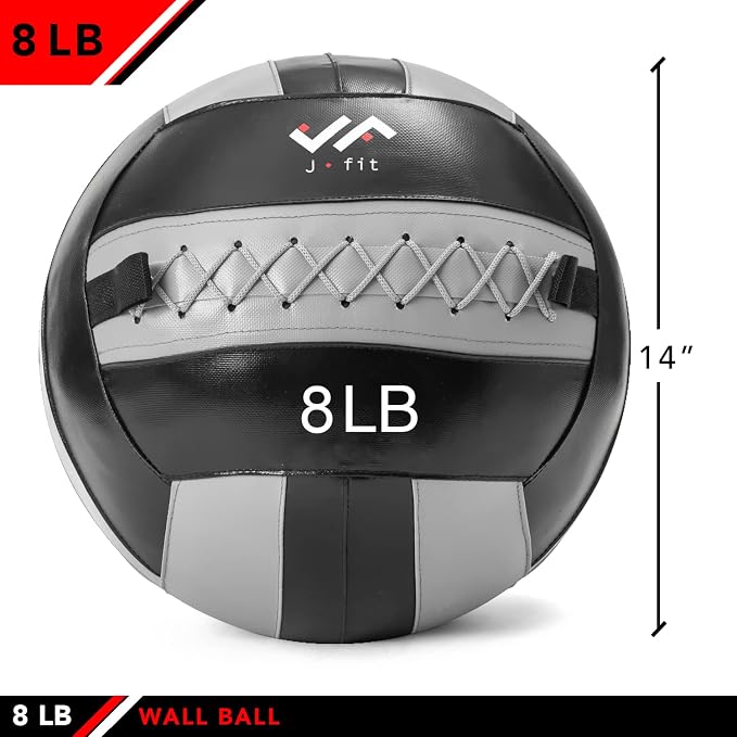 JFit Wall Ball – Premium Soft Weighted Exercise Ball for Strength, Conditioning, Gym & Home Workouts, 4-30 LB