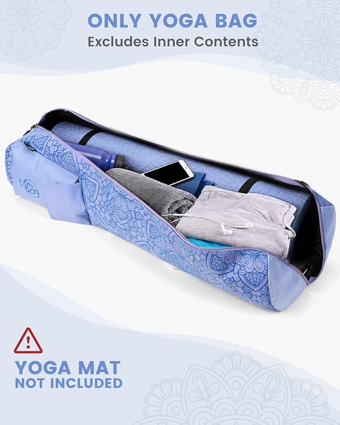 Gonex Yoga Mat Bag, Full-Zip Mat Carrier | 600D Oxford Fabric, Wet Pocket, Front Zip Pocket, Adjustable Strap, Fits Mats up to 26"