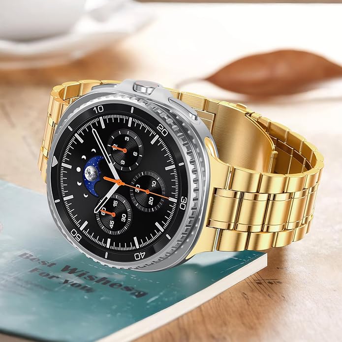 Metal Band for Samsung Galaxy Watch 9 8 40mm 44mm/Classic 46mm Men Women | Stainless Steel, No Gap Strap, Link Bracelet for Samsung Galaxy Watch 8 9 44 40mm/8 Classic 46mm, Business to Casual