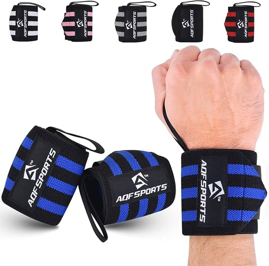 AQF Wrist Wraps for Weightlifting & Powerlifting, 18" USPA Approved (Pair)