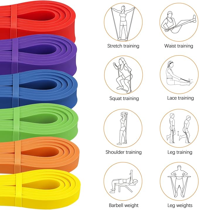 Resistance Bands Set, Pull Up Assist Bands - Stretch Resistance Band - Mobility Band Powerlifting Exercise Bands for Resistance Training, Physical Therapy, Home Workouts