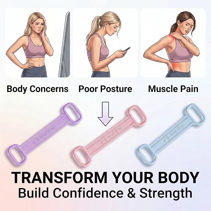 3 Pack Resistance Bands with Handles, Shoulder Trainer for Physical Therapy Home Workout Pilates, Ergonomic Grip Durable Exercise Bands
