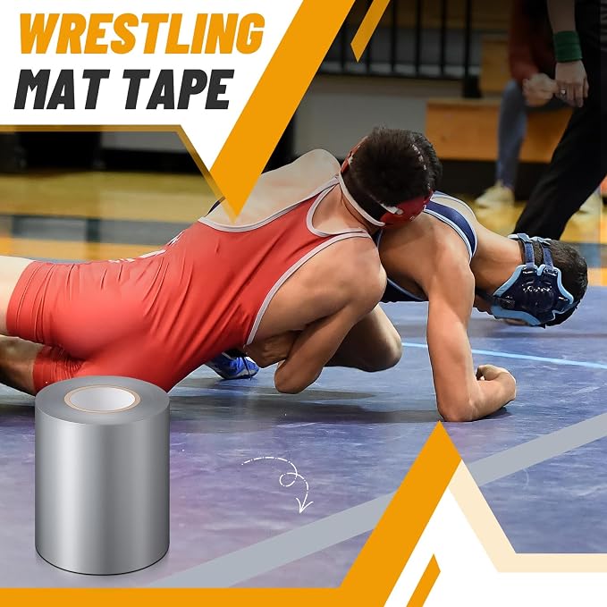 Pangda Wrestling Mat Tape 3 or 4 Inch Heavy Duty 7 Mil PVC Carpet Tape for Wrestling Grappling Exercise Mats Seaming Cover Gym Floor Carpet Seam