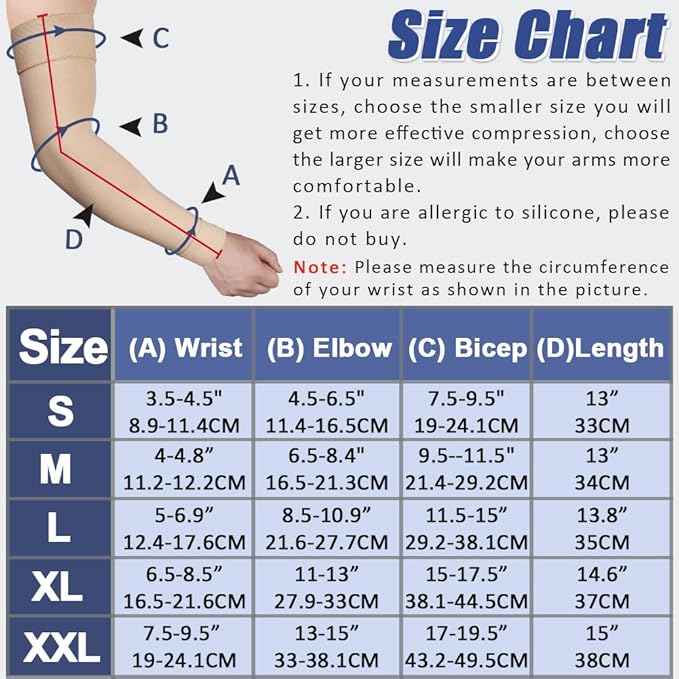 beister Compression Arm Sleeve, 20-30 mmHg Medical Support for Women | Firm graduated pressure; upper-to-wrist coverage; lymphedema, swelling, arthritis and post-surgical recovery routines