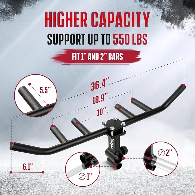 Yes4All Exercise Machine Adjustable T Bar Row Attachment, D Row Handle/Landmine Handle Attachment with Textured Rubber Handles