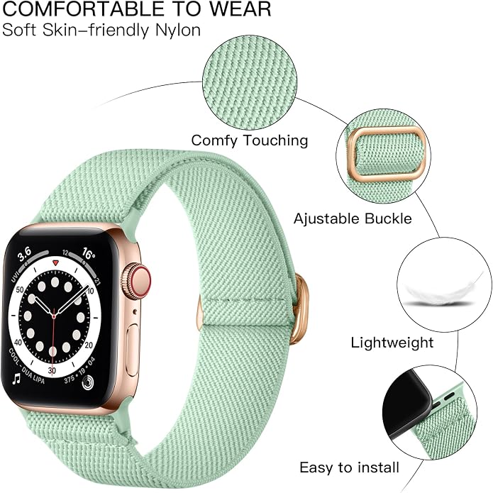 Lerobo Braided Band Compatible with Apple Watch Series 11 10 9 8 7 46mm 45mm 41mm Ultra SE 3 2 1 49mm Series 6 5 4 3 44mm 40mm 38mm 42mm Men iWatch Bands Women Stretchy Nylon Solo Loop Sport Strap