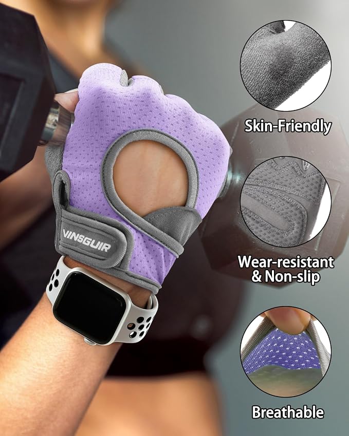 VINSGUIR Workout Gloves for Women and Men, Breathable Weight Lifting Gloves for Gym Exercise, Fitness, Training, and Cycling, with Excellent Grip and Cushion Pads
