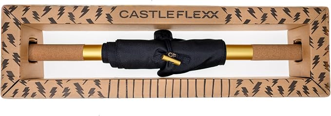 CastleFlexx Mobility and Full Body Strengthening Device | Non-Elastic Stretch Strap with Natural Premium Cork Handles for Stretching, Exercise, Physical Therapy, and Yoga