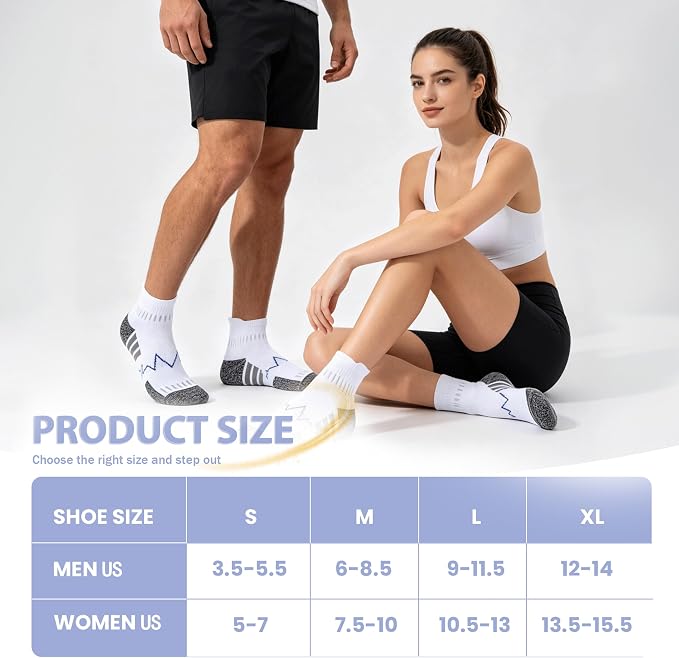 MAXTOP Ankle Compression Socks for Men Women-Cushioned Arch Support,Anti Blister,Plantar Fasciitis Relief 3/5 Pairs