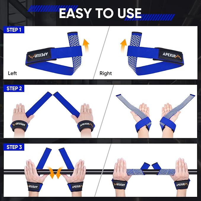 Weight Lifting Straps for Weightlifting, Lifting Wrist Straps Gym, Deadlift Strap, Anti Slip Silicone Weightlifting Strap Men Women Powerlifting, Strength Training
