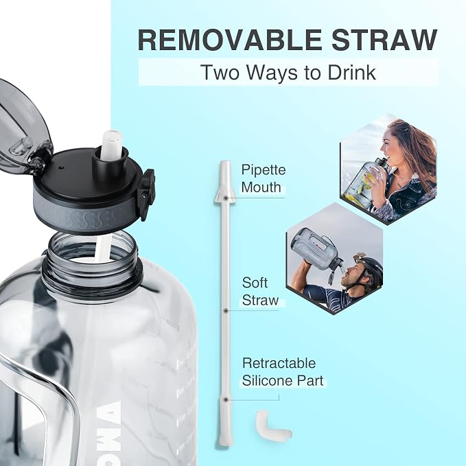 3l Goal Large Water Bottle with Handle (1 PC) | BPA Free Leakproof Motivational Big Sports Capacity Drink Jug
