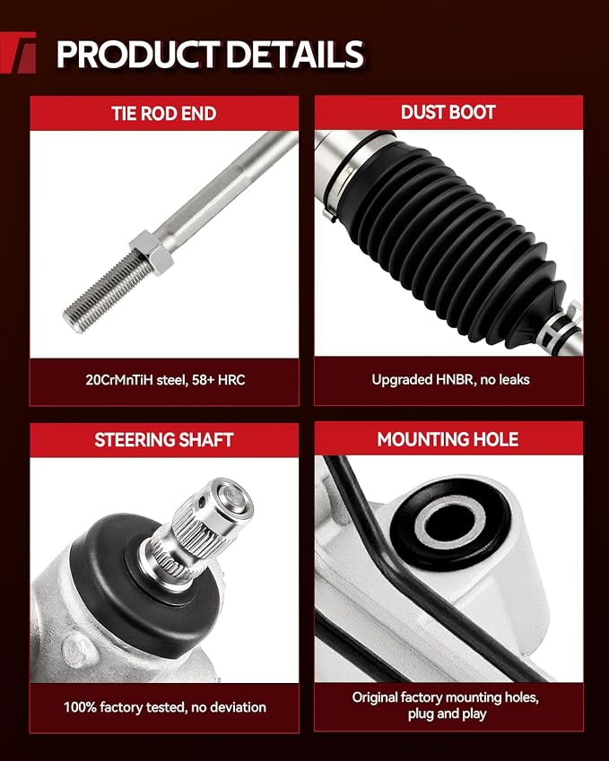 Torchbeam Power Steering Rack & Pinion Assembly Fit for 1995 1996 1997 Tacoma RWD, Hydraulic System Steering, Replaces OEM 26-1698