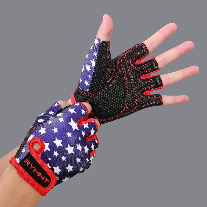 Workout Gloves for Women Men, Weight Lifting Gloves Padded, Full Palm Grip | Gym Grip Gloves for Weightlifting, Rowing, Exercise, Cycling, Dumbbells, Kettlebells, Home Work Out Equipment, Half-finger