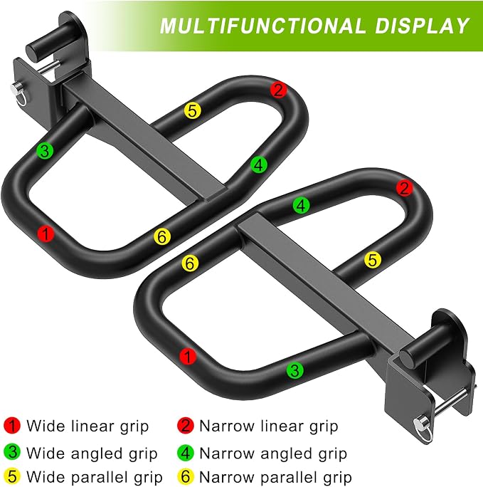 SELEWARE Dip Bar Attachment for Power Rack, 2 x 2 Tube, Multi Grip Handle | Fully Welded Steel Design, Stable Support for Dips, Pull Ups and Strength Training, Ideal for Home Gym Workouts