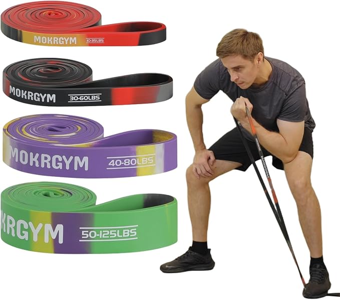 Resistance Band – Natural Rubber, Non-Allergenic & Durable,Portable for Home, Gym & Outdoor Workouts Fitness Exercise and Rehabilitation (Green,50-125 LBS)
