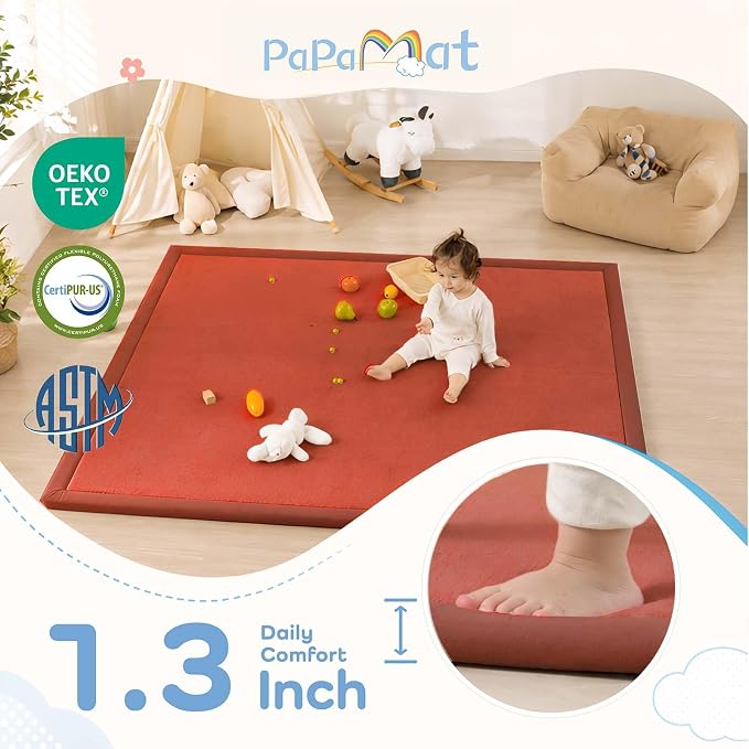 1.3" Thick Baby Play Mat for Floor,28x72 Bedside Rugs, Non-Slip | Ultra Soft Playmat for Baby,Tummy Time Foam Mats,Cushioned for Infant,Kids and Toddler Crawling,Easy Care