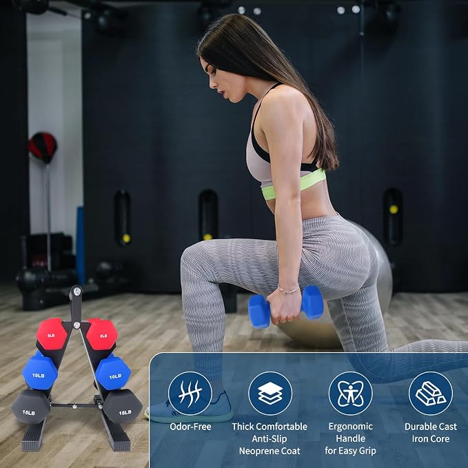 Dumbbell Set for Women and Men,Neoprene Coated Free Hand Weights Set
