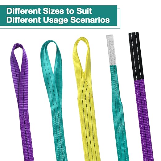 Lift Sling Straps,2" x 2' 2-Ply Heavy Duty Twist Eye Lift Slings | Polyester Lifting Sling Strap Tree Saver Recovery Strap Web Sling Rigging Moving Tow Hoist Gear Straps 6400lb 5100lb 12800lb