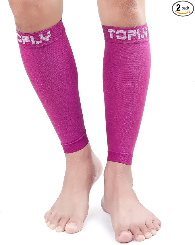 TOFLY Calf Compression Sleeve 20-30mmHg 1 Pair Footless For Men & Women | Footless Compression Socks For Leg Support, Shin Splint, Pain Relief, Swelling, Varicose Veins, Maternity, Nursing, & Travel